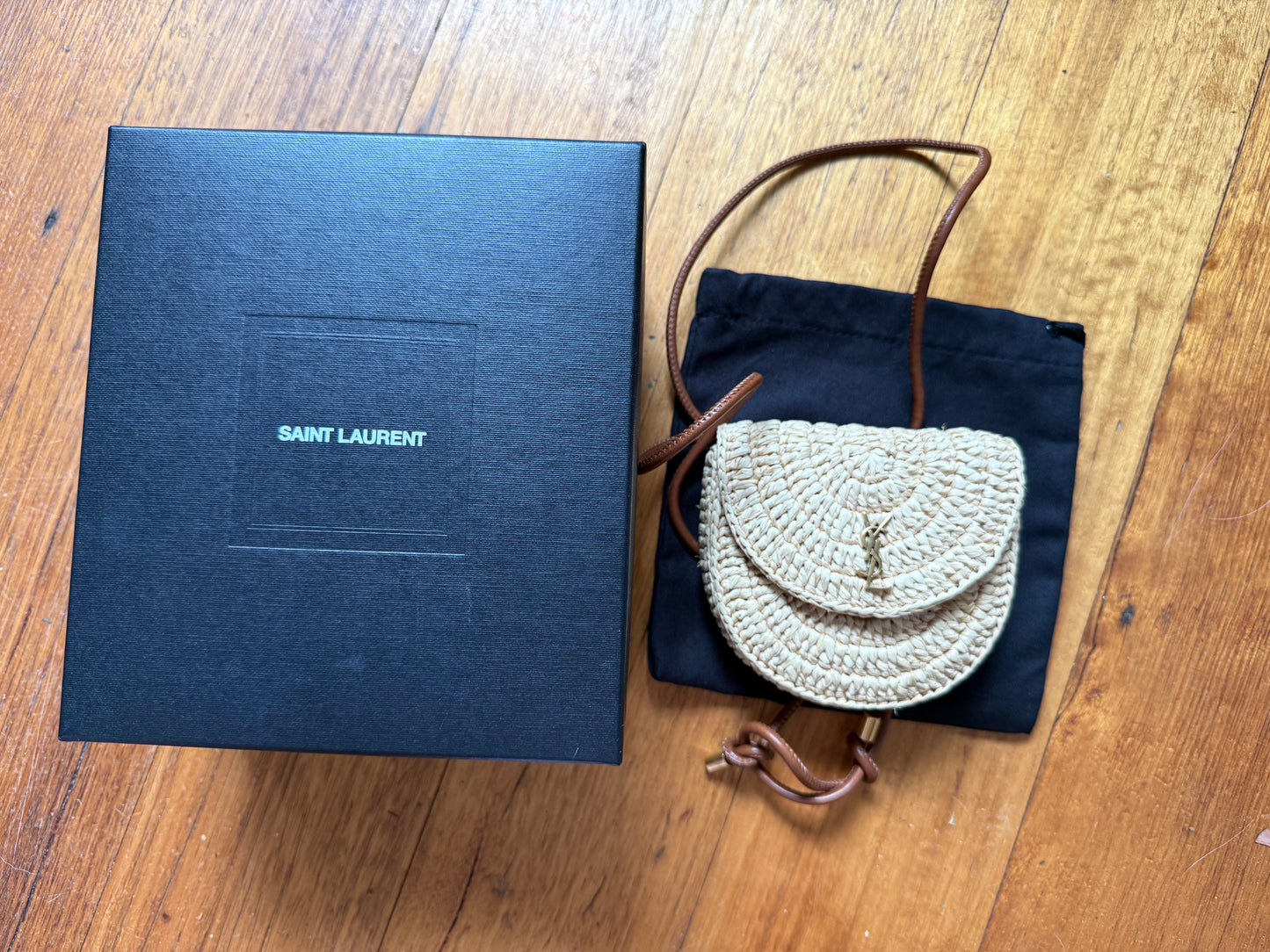 Yves Saint Laurent mini kaia raffia bag