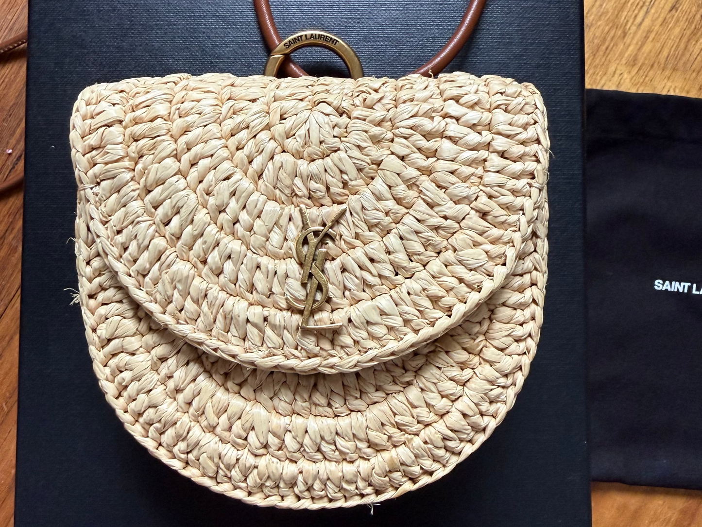 Yves Saint Laurent mini kaia raffia bag