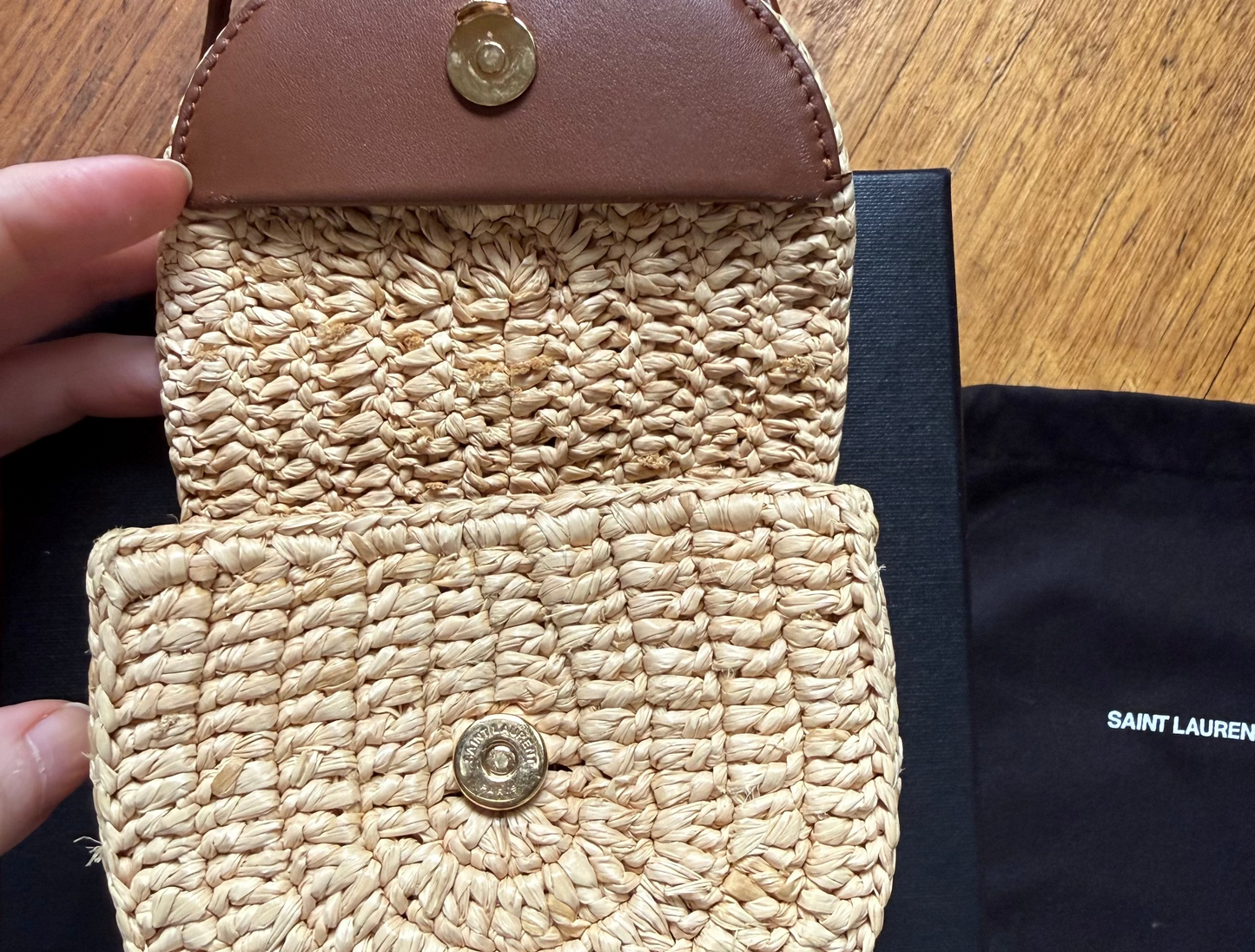Yves Saint Laurent mini kaia raffia bag