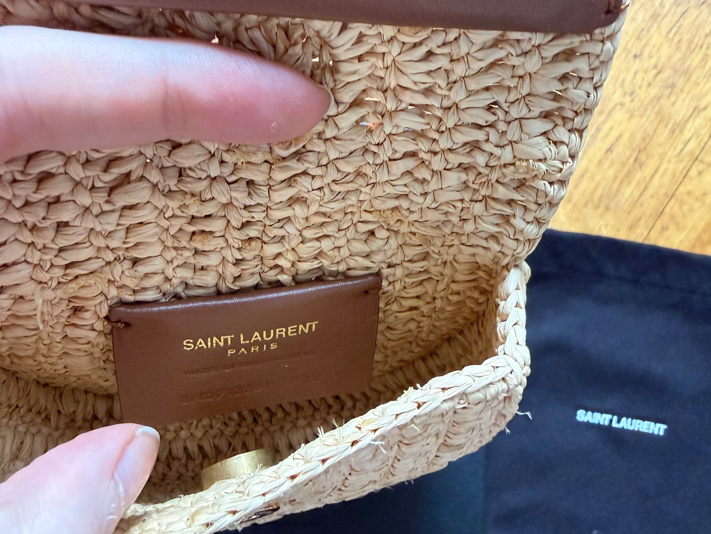 Yves Saint Laurent mini kaia raffia bag