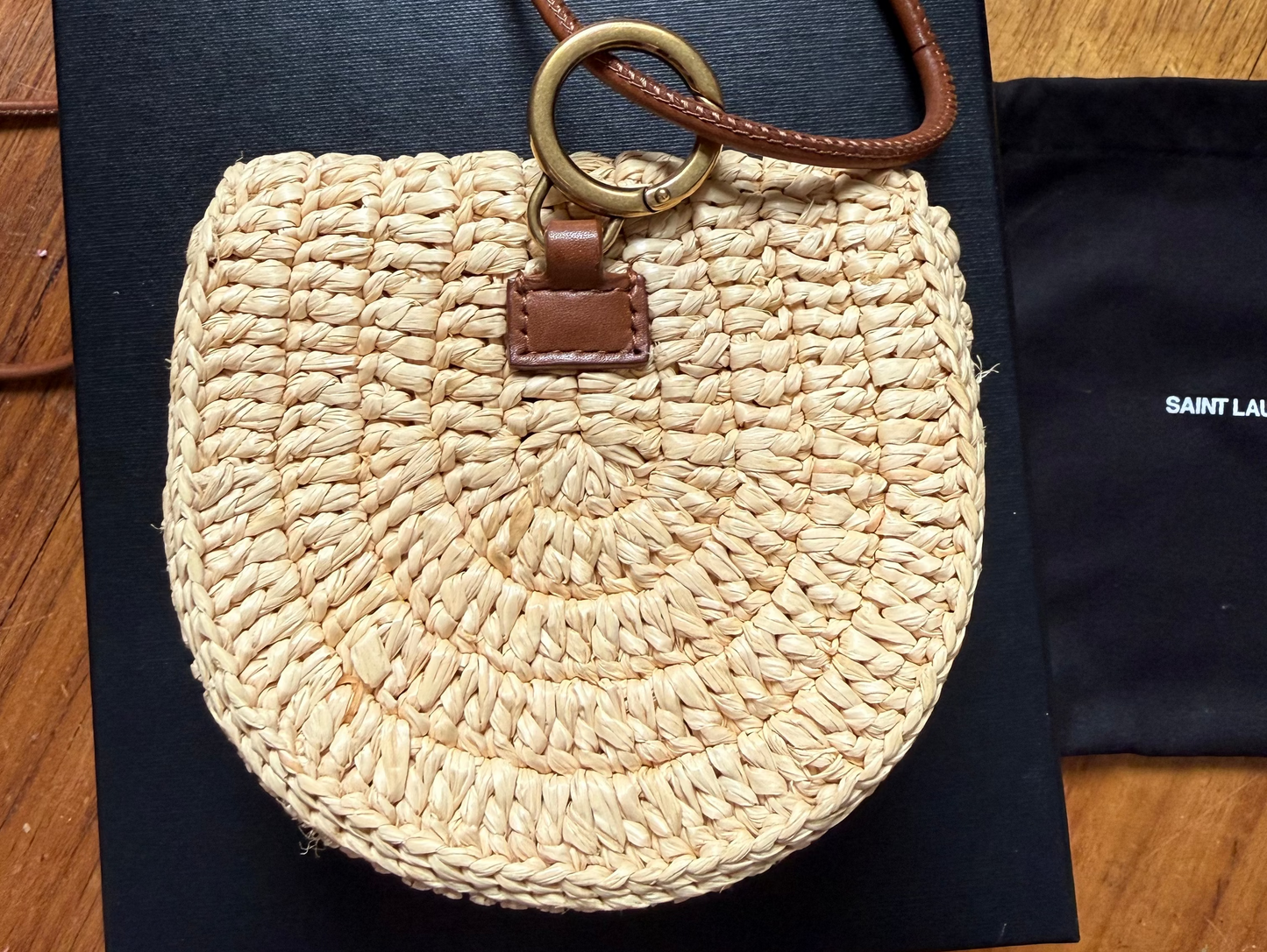 Yves Saint Laurent mini kaia raffia bag