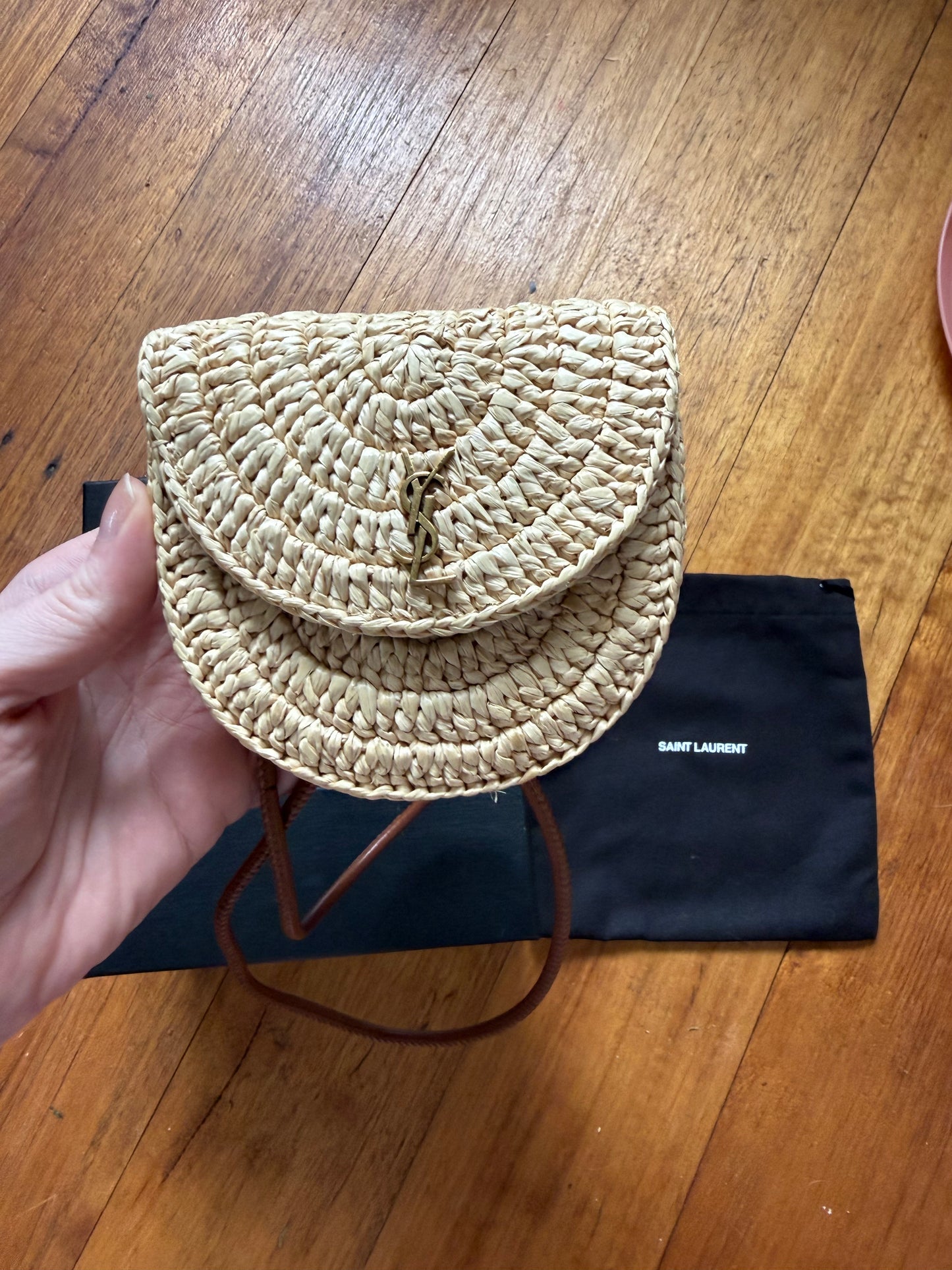 Yves Saint Laurent mini kaia raffia bag