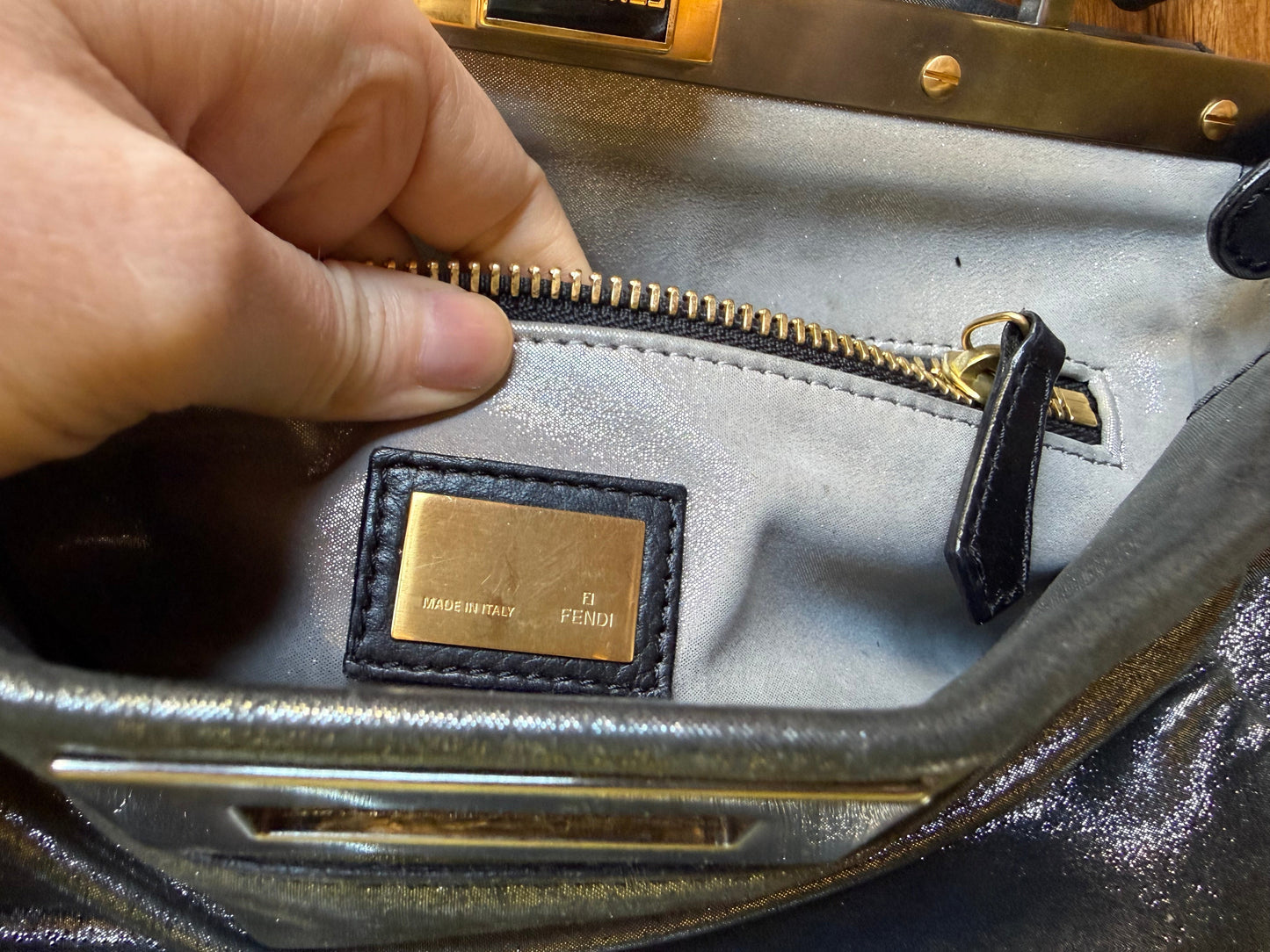 Vintage Fendi Metallic Nylon Peakaboo