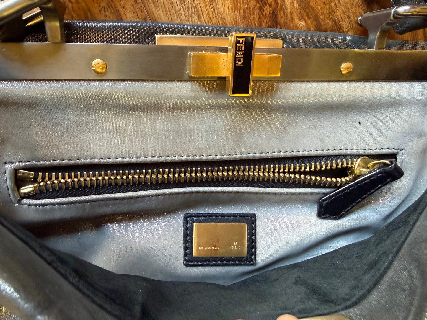 Vintage Fendi Metallic Nylon Peakaboo