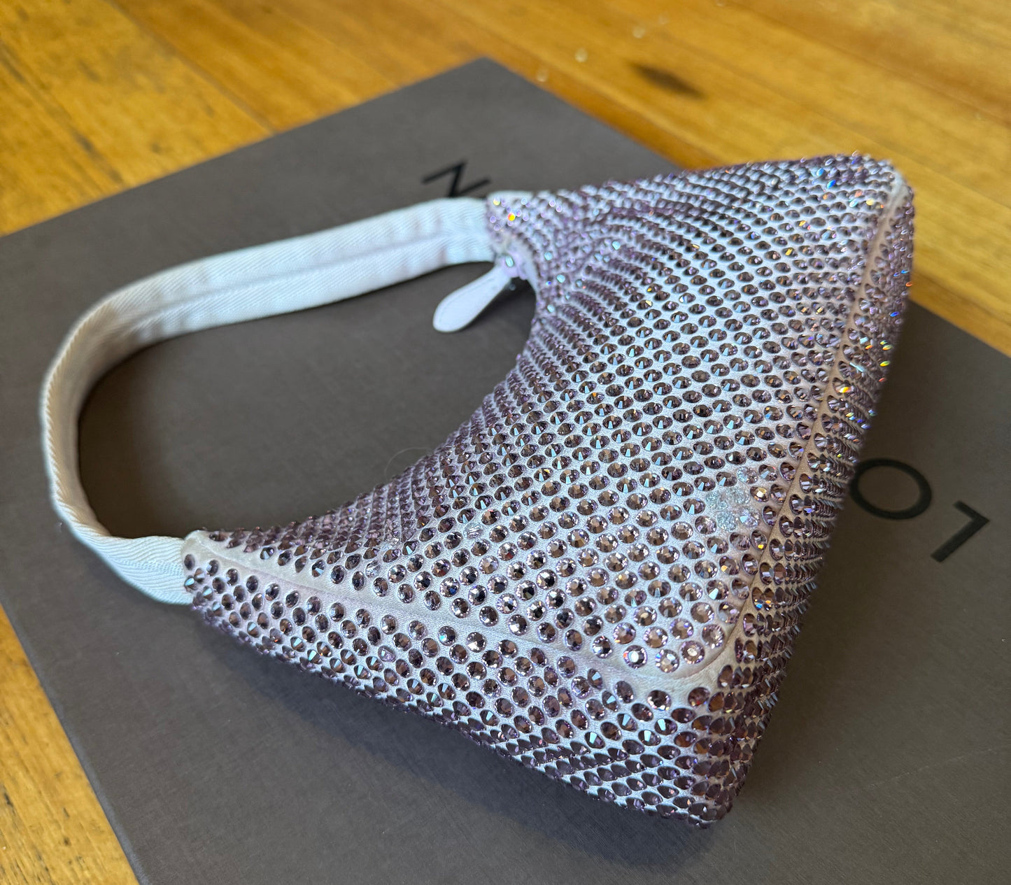 Preloved Prada Re-edition 2000 Pink Crystal Nylon Shoulder Bag