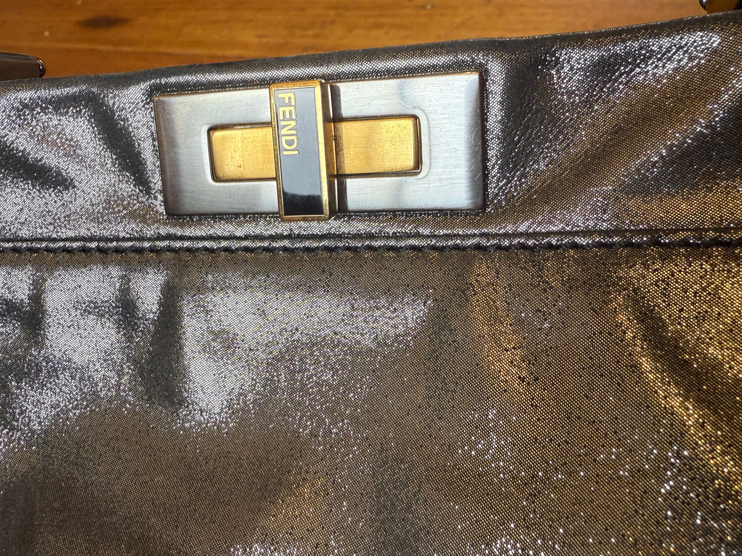 Vintage Fendi Metallic Nylon Peakaboo