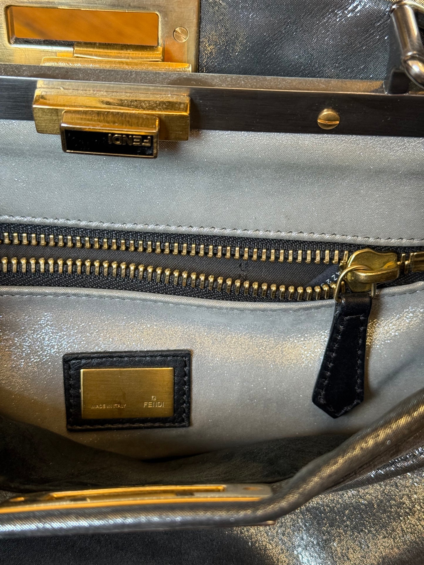 Vintage Fendi Metallic Nylon Peakaboo